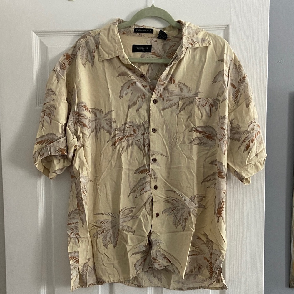 Men’s casual button down tropical L